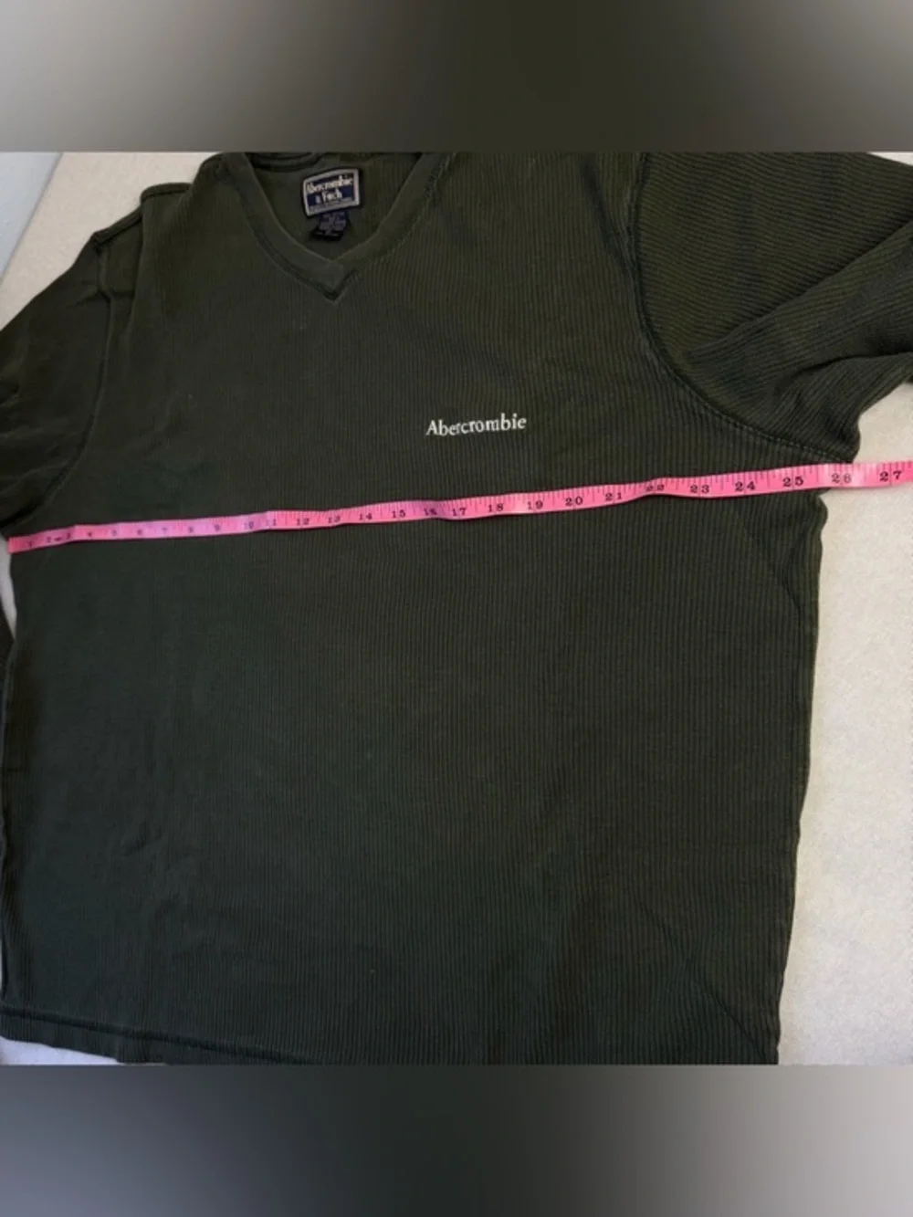 Abercrombie‎ Knit Sweater Men's XL Green Long Sleeve VNeck